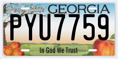 GA license plate PYU7759