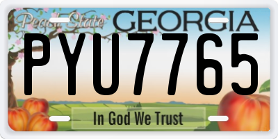 GA license plate PYU7765