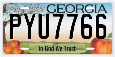 GA license plate PYU7766