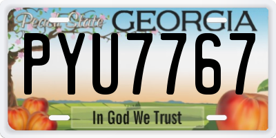 GA license plate PYU7767