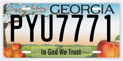 GA license plate PYU7771