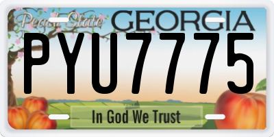 GA license plate PYU7775