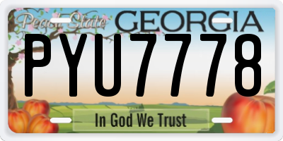 GA license plate PYU7778