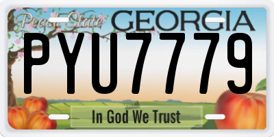 GA license plate PYU7779