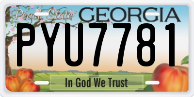 GA license plate PYU7781