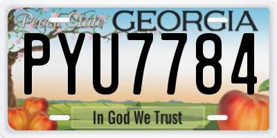 GA license plate PYU7784