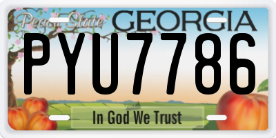 GA license plate PYU7786