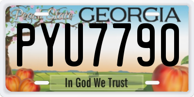 GA license plate PYU7790
