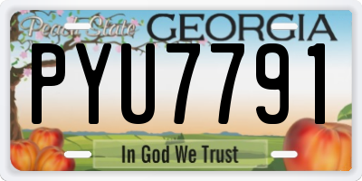 GA license plate PYU7791