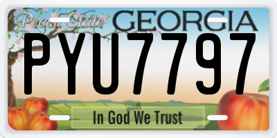 GA license plate PYU7797