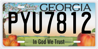 GA license plate PYU7812