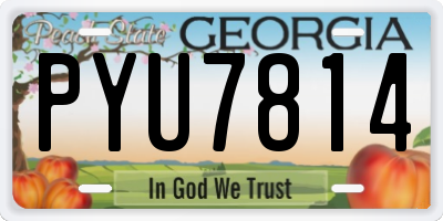 GA license plate PYU7814