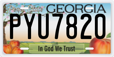 GA license plate PYU7820