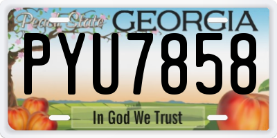 GA license plate PYU7858