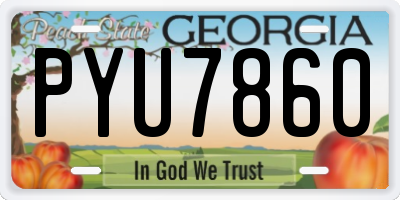 GA license plate PYU7860