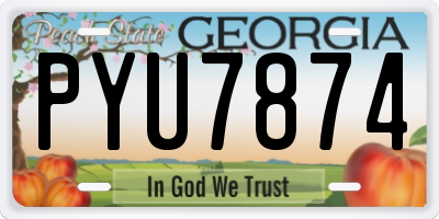 GA license plate PYU7874