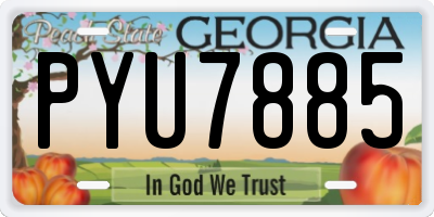 GA license plate PYU7885