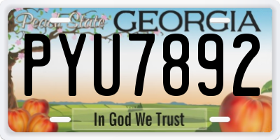 GA license plate PYU7892