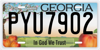 GA license plate PYU7902