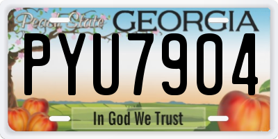 GA license plate PYU7904