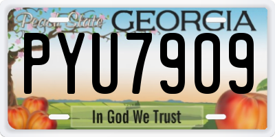 GA license plate PYU7909