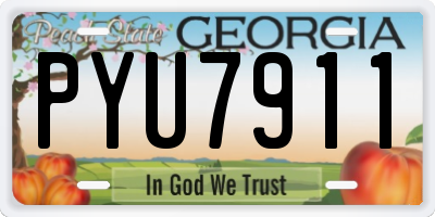 GA license plate PYU7911