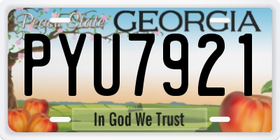 GA license plate PYU7921