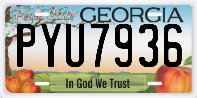GA license plate PYU7936