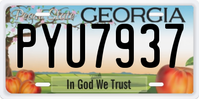 GA license plate PYU7937