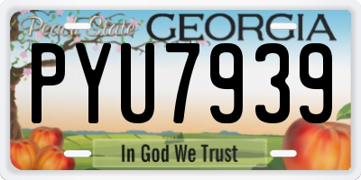 GA license plate PYU7939