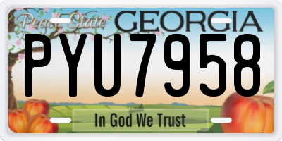 GA license plate PYU7958