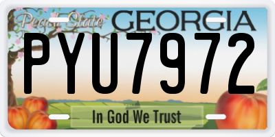 GA license plate PYU7972