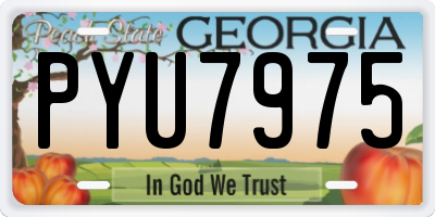 GA license plate PYU7975