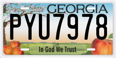 GA license plate PYU7978