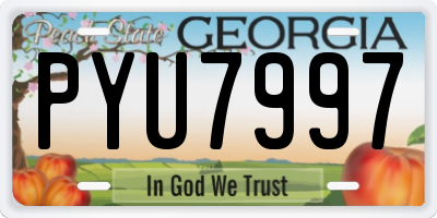 GA license plate PYU7997