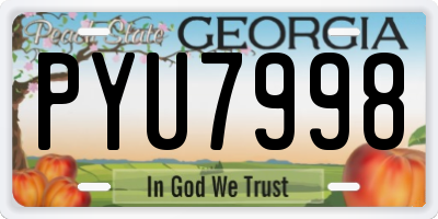 GA license plate PYU7998