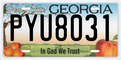 GA license plate PYU8031