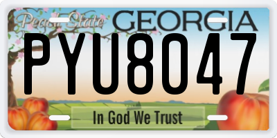 GA license plate PYU8047