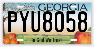 GA license plate PYU8058