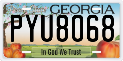 GA license plate PYU8068