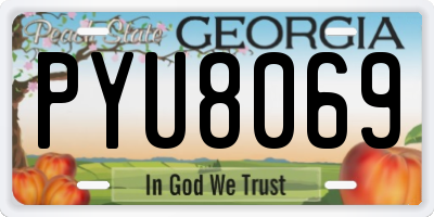 GA license plate PYU8069