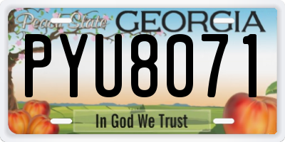 GA license plate PYU8071