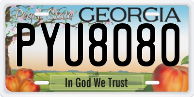 GA license plate PYU8080