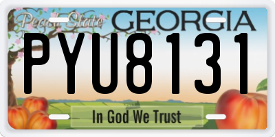 GA license plate PYU8131