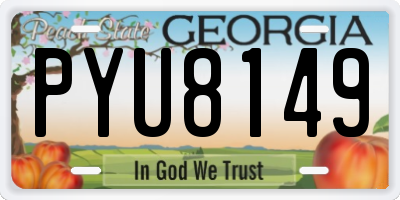 GA license plate PYU8149