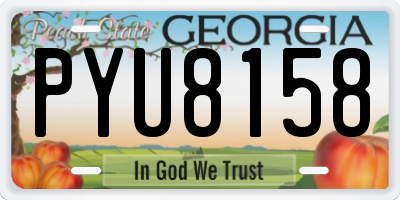 GA license plate PYU8158