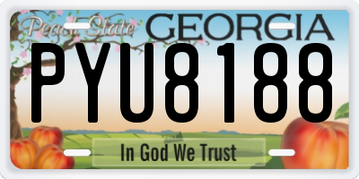GA license plate PYU8188