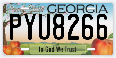 GA license plate PYU8266