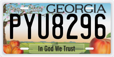 GA license plate PYU8296