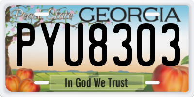 GA license plate PYU8303
